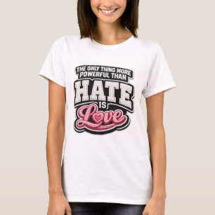 T-shirt Conception de style de broderie d'amour sur la hai