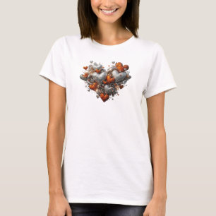 T-shirt Conception de texte COEURS UNIS Rouge Cool