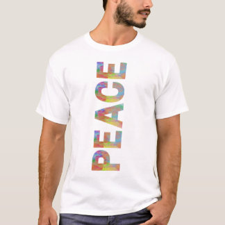 T-shirt Conception de texte couleur verticale de paix