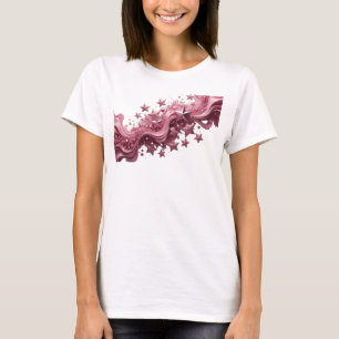 T-shirt Conception de texte étoiles roses rouges ludiques