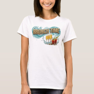 T-shirt Conception de texte HEURE DU BRUNCH Orange ludique
