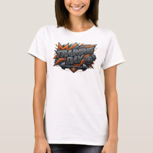 T-shirt Conception de texte JOUR D'ENTRAÎNEMENT Rose