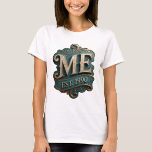 T-shirt Conception de texte ME EST 1990 en or cool