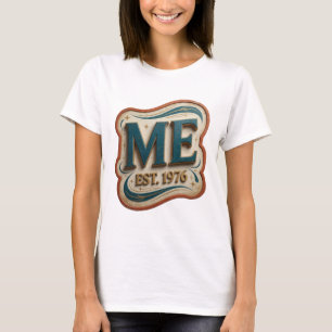 T-shirt Conception de texte Or ludique ME EST 1976