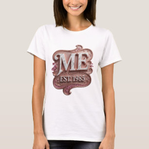 T-shirt Conception de texte Stylish Gold ME EST 1985