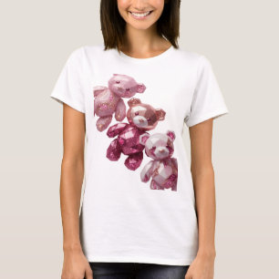 T-shirt Conception de texte TROIS OURS EN PELUCHE ROSES ar
