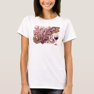 T-shirt Conception de texte vin rouge OUI Statement