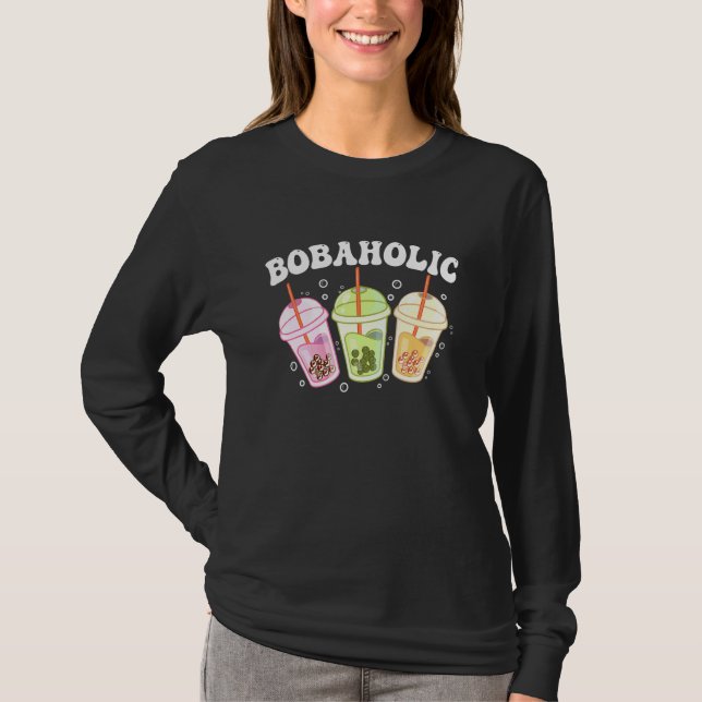 T-shirt Conception De Thé Boba Pour Thé De Bulle - Boba-Ho (Devant)