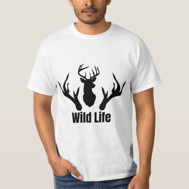 T-shirt Conception de thème de cerf faune sauvage (Devant)