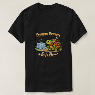 T-shirt Conception de tortue de dessin animé Safe Home
