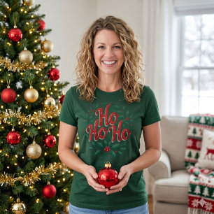 T-shirt Conception de typographie de couronne de Noël Ho H