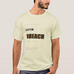 T-shirt Conception de typographie de cybersécurité Brèche 