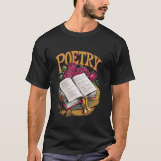 T-shirt Conception de typographie en détresse de poésie ré