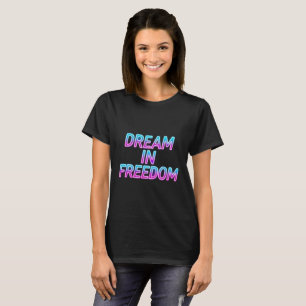 T-shirt Conception de typographie néon « Rêver en liberté