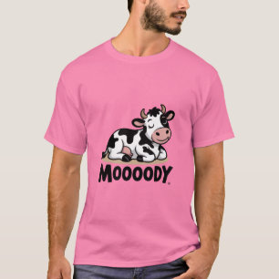 T-shirt Conception de vache de dessin animé mignonne Moood