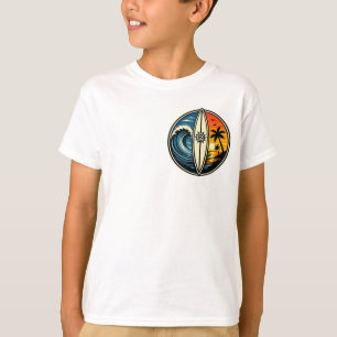 T-shirt Conception de vague au coucher du soleil de planch