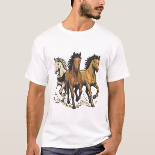 T-shirt Conception de vecteur d'art de chevaux de course v