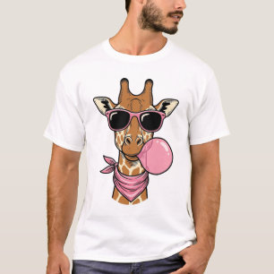 T-shirt Conception de vecteur de chewing-gum de girafe de