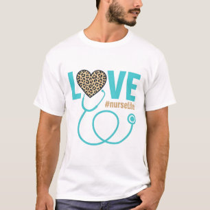 T-shirt Conception de vecteur de stéthoscope de léopard d'