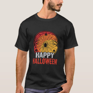 T-shirt Conception de vecteur de toile d'araignée Hallowee