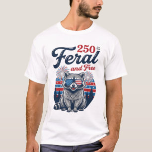 T-shirt Conception de vecteur patriotique de raton laveur