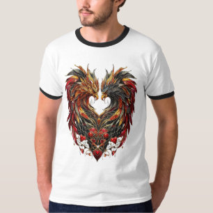 T-shirt Conception de verre de tôle dragon enchâssée