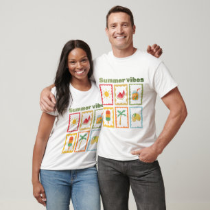 T-shirt Conception de vibrations rétro d'été