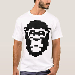 T-shirt conception de visage de singe pixelisé