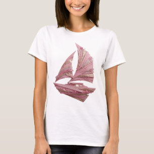T-shirt Conception de voilier rose argenté Sharp