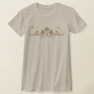 T-shirt Conception de volute florale symétrique ornée comp