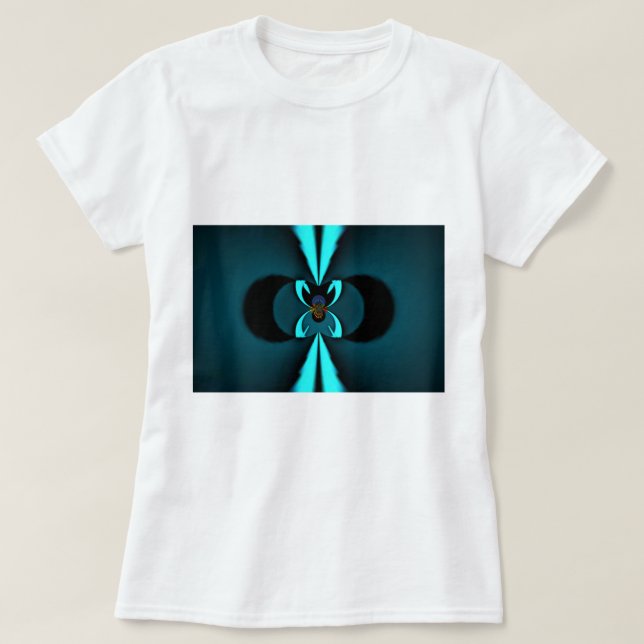 T-shirt Conception de voyants cyan et noir de bord coupant (Design devant)