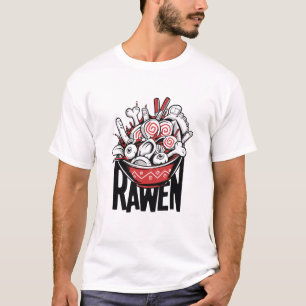 T-shirt Conception de zombie de nouilles Ramen folle