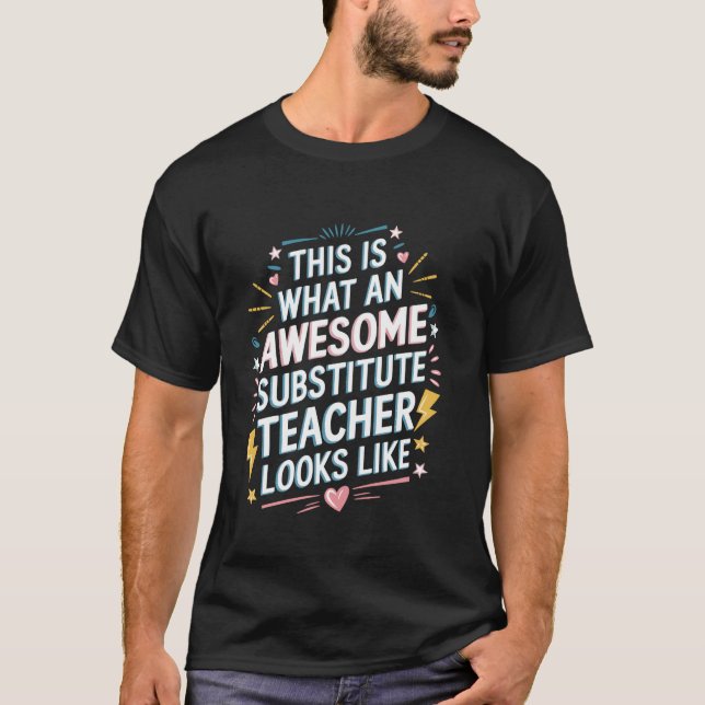 T-shirt Conception d'enseignant suppléant d'enseignant rem (Devant)