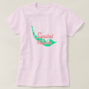 T-shirt Conception d'ensemble de carte d'île de Sanibel