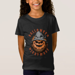 T-Shirt Conception d'épouvantail de citrouille d'Halloween