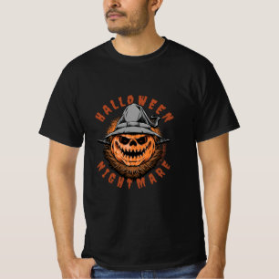 T-shirt Conception d'épouvantail de citrouille d'Halloween