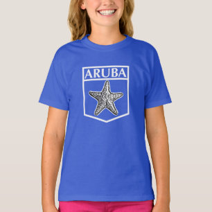 T-shirt Conception d'île d'Aruba - Filles Hanes TAGLESS® T
