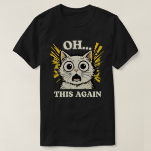 T-shirt Conception d'illustration de réaction de chat expr
