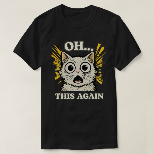T-shirt Conception d'illustration de réaction de chat expr (Design devant)