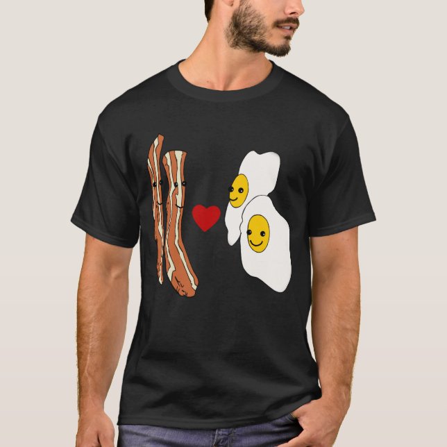 T-shirt Conception drôle de lard d'oeufs d'amours de lard (Devant)