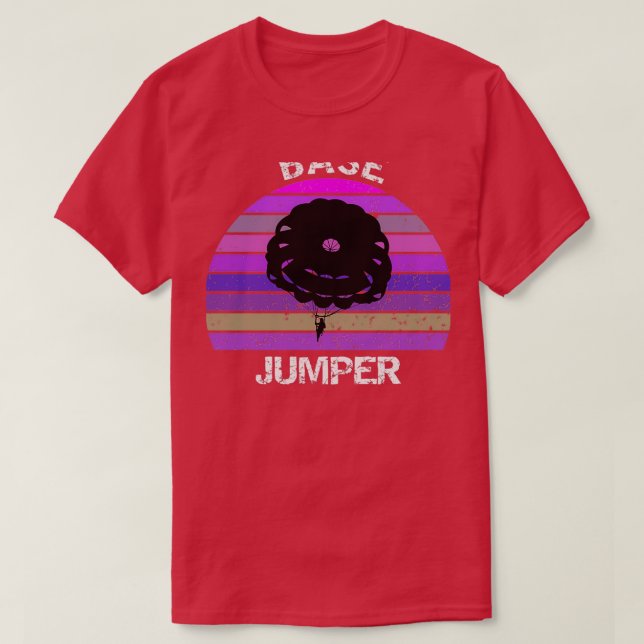 T-shirt Conception du coucher de soleil rétro de base Jump (Design devant)
