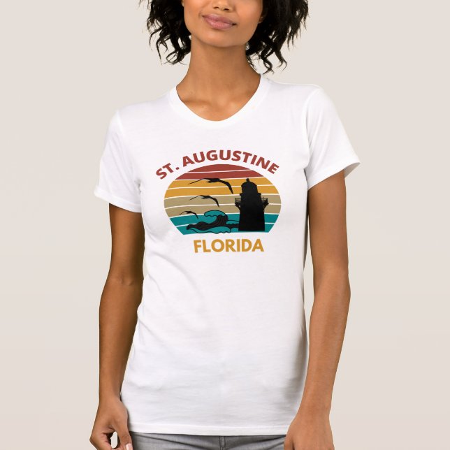 T-shirt Conception du coucher de soleil rétro St Augustine (Devant)