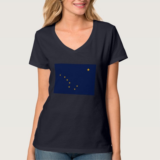 T-shirt Conception du drapeau de l'État de l'Alaska (Devant)