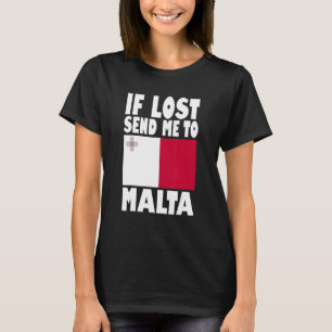 T-shirt Conception du drapeau de Malte Si perdu envoyez-m