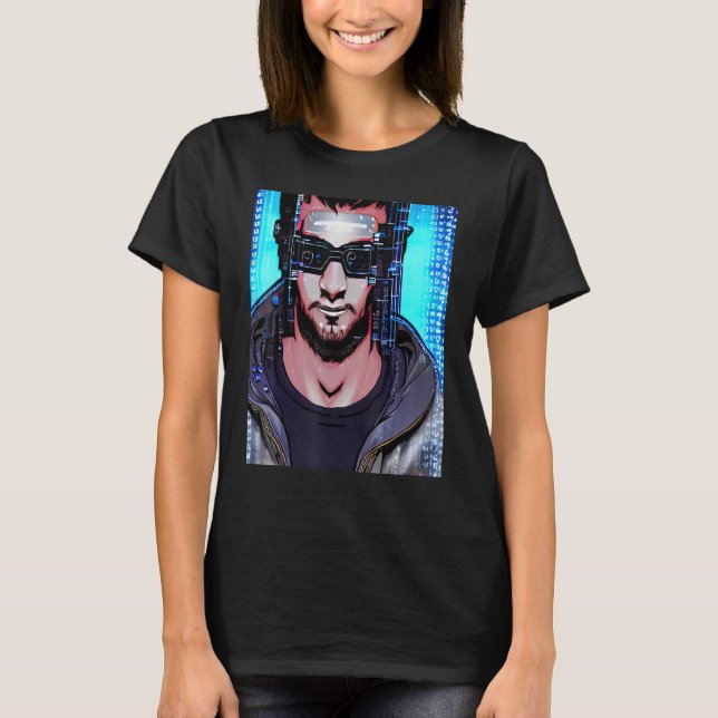 T-shirt Conception du Geek informatique Cyberpunk Hacker_6 (Devant)