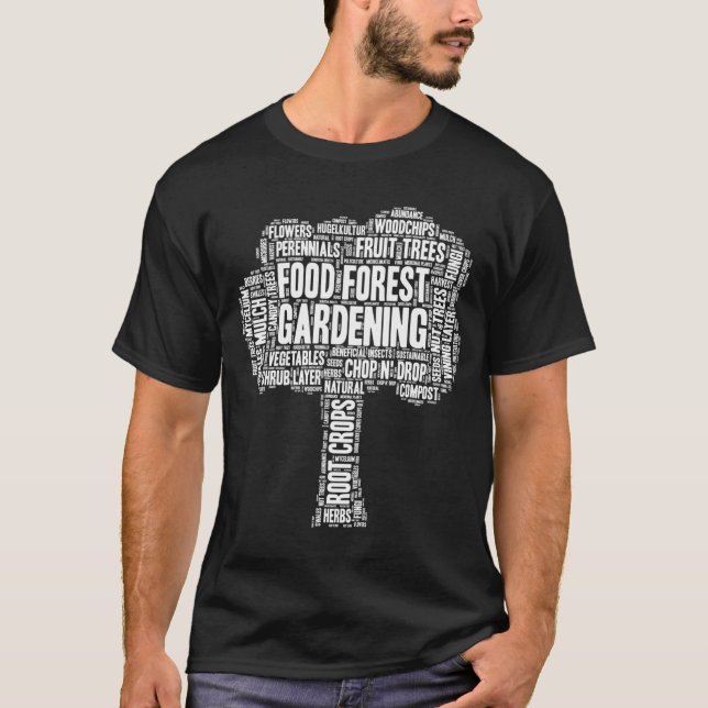 T-shirt Conception du jardin de la forêt alimentaire (Devant)