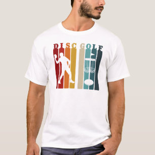 T-shirt Conception du parcours de disque rétro   Frisbee L