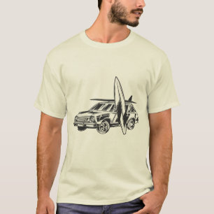 T-shirt Conception du Surf Vintage de la voiture Surboard