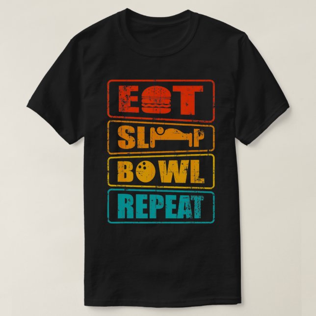T-shirt Conception du tournoi de bowling de répétition de  (Design devant)