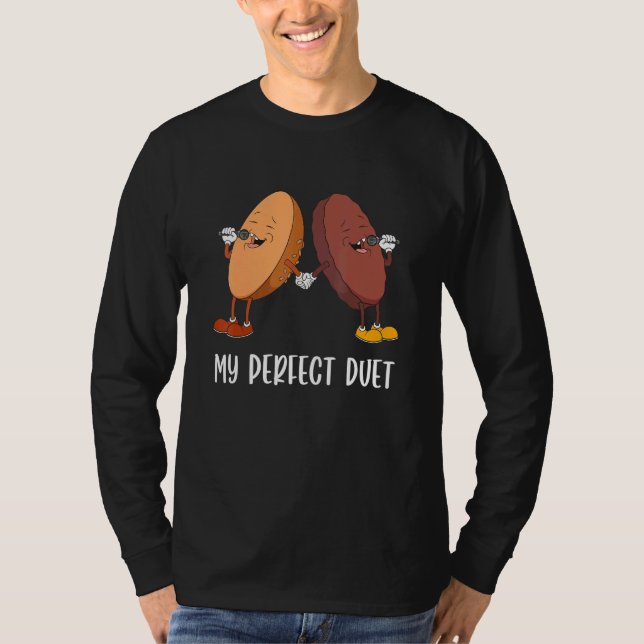 T-shirt Conception D'Un Duet De Médias Sociaux Pour Un Bur (Devant)